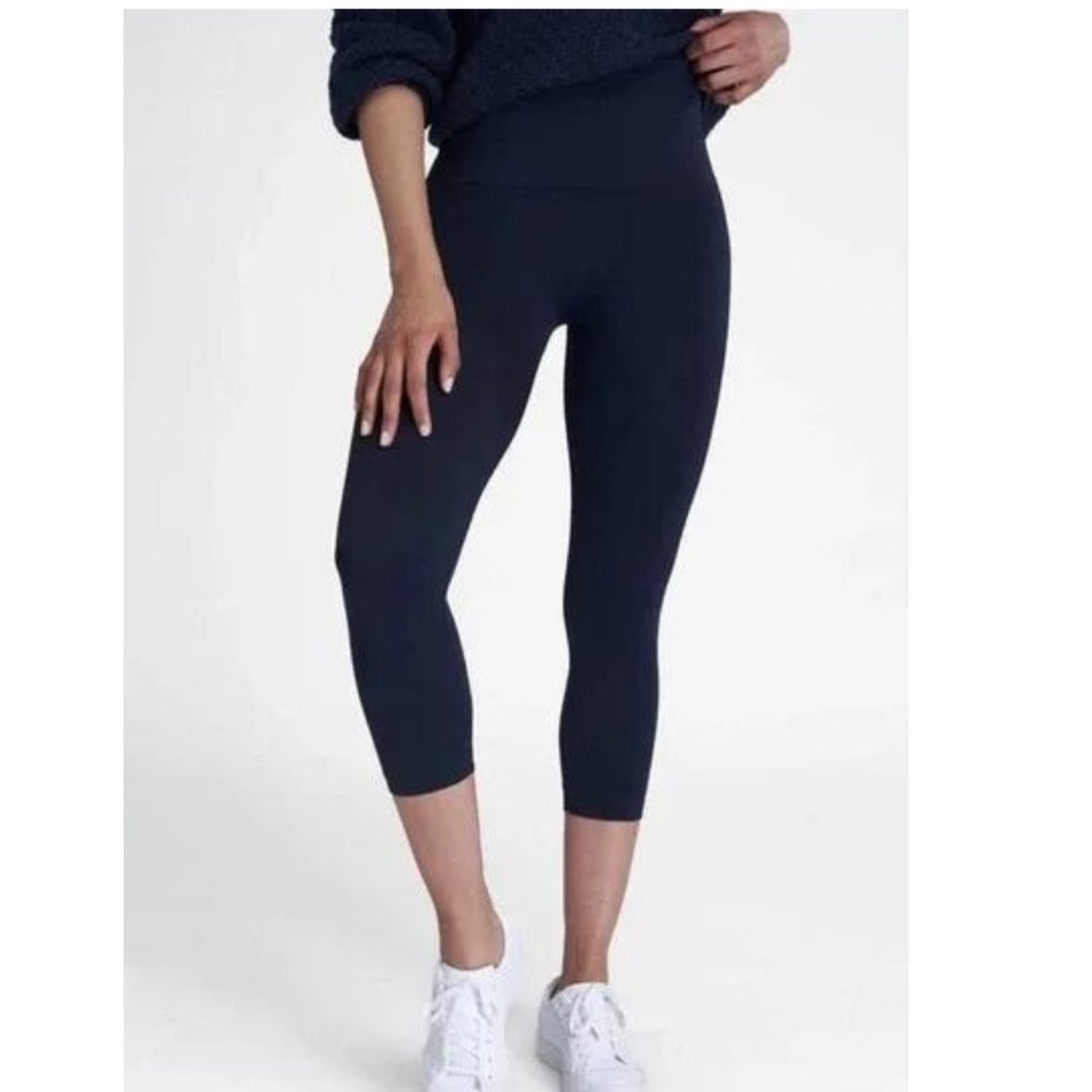 Spanx Women's Women's Navy Blue Wide Waistband LOOK AT ME NOW Leggings, Size 1X